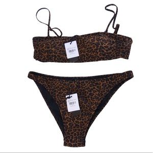 Kendall & Kylie Leopard Bandeau High Waist 2PC Set